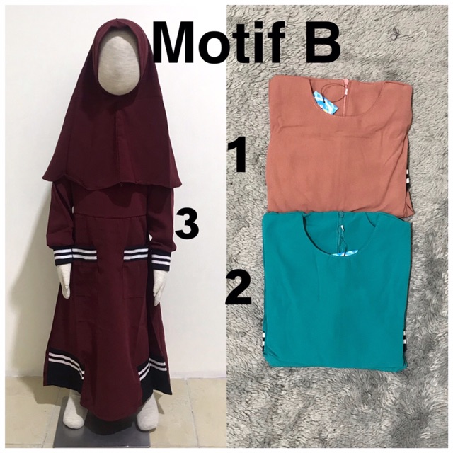 Gamis Anak / Baju Muslim Anak Scuba 1-5 tahun