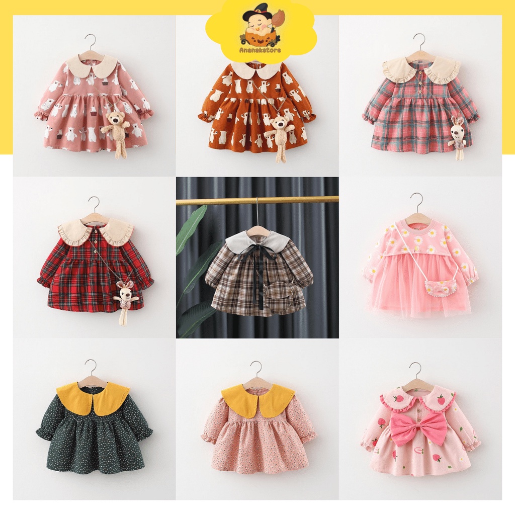 ANANAK 6-36 bulan / DRESS BAYI perempuan KUALITAS IMPORT gaun bayi baju bayi anak perempuan