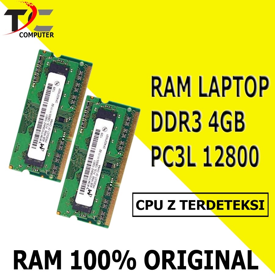 RAM laptop SODIMM DDR3 4GB PC3L-12800 merk campur