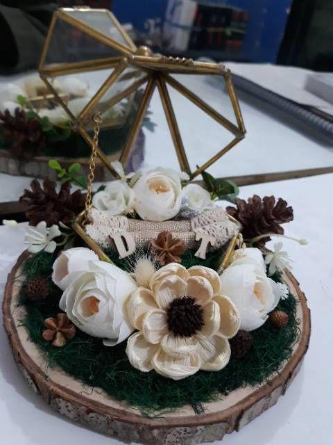 Kotak Cincin Wedding / Kotak Cincin Lamaran / Ring Box / Ringbox Kaca Terarium Dengan Nampan