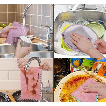 KAIN LAP ANTI MINYAK Piring Dapur Meja Microfiber Cuci Hand Towel Mini