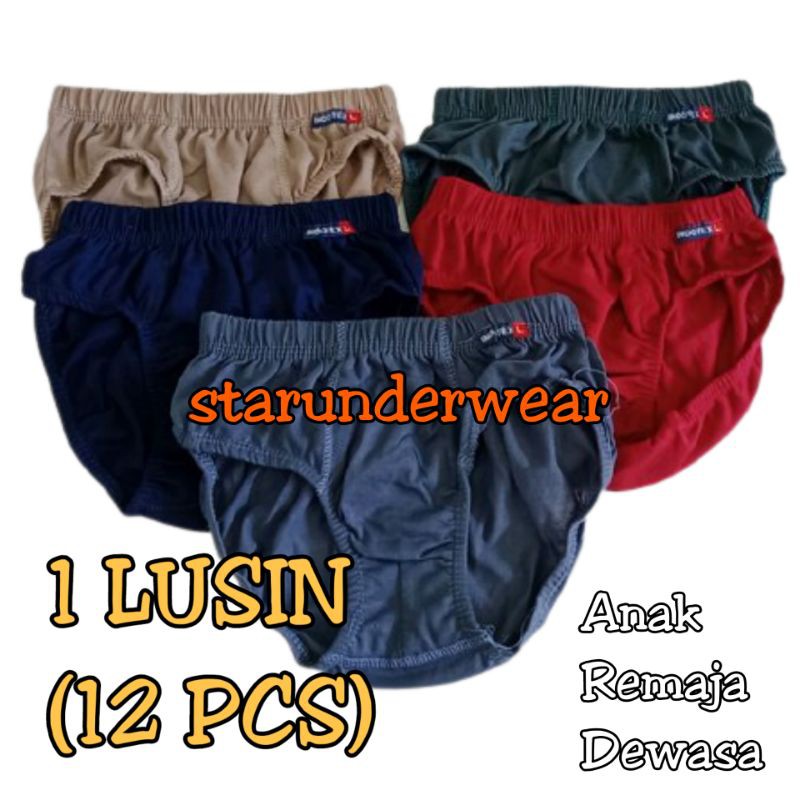 Celana Dalam Pria Jumbo Lusinan12 Pcs Cd Pria Murah Sempak Laki-Laki Indotex