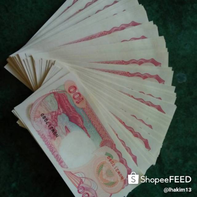 Uang pecahan Rp. 100,- perahu PINISI Gress tahun 1992