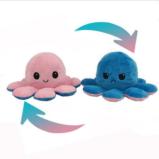 [1KG=23PCS] Boneka Gurita Octopus Doll Bisa Bolak Balik Cumi Ekspresi Rainbow Pelangi COD DD18