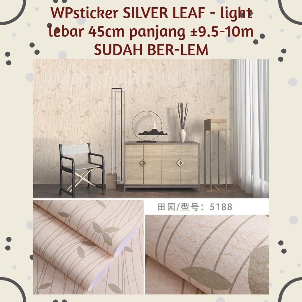 [READY SEMARANG] WALLPAPER STIKER WALLPAPER DINDING PANJANG 10 METER MOTIF BUNGA SILVER ANEKA WARNA 