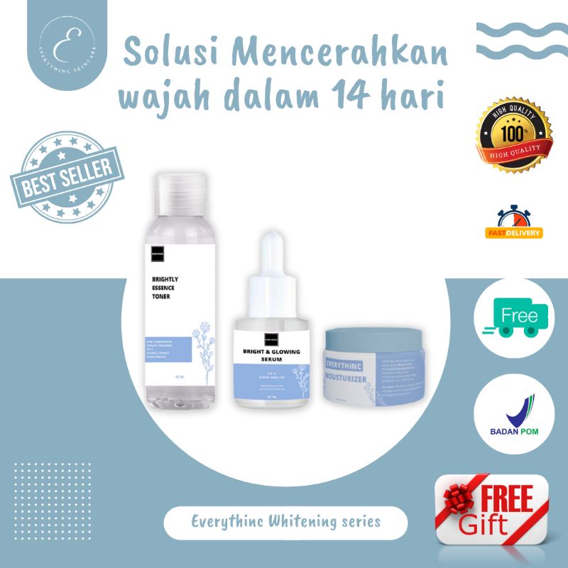 Everythinc whitening series pemutih wajah glowing skincare wajah glowing paket pemutih wajah perawat