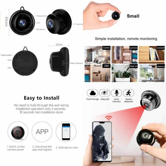 V380 PRO IP CAMERA 2MP FULL HD 1080P CCTV MINI WIFI SPYCAM WIRELESS INDOOR