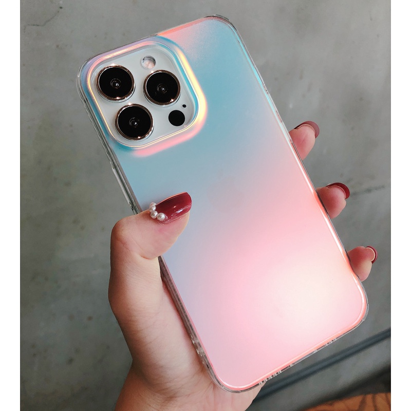 (Laser) Soft Case Hp Warna Gradasi Untuk iPhone 13 / 12 / 11promax / XS MAX / XR / 7 + / 8plus