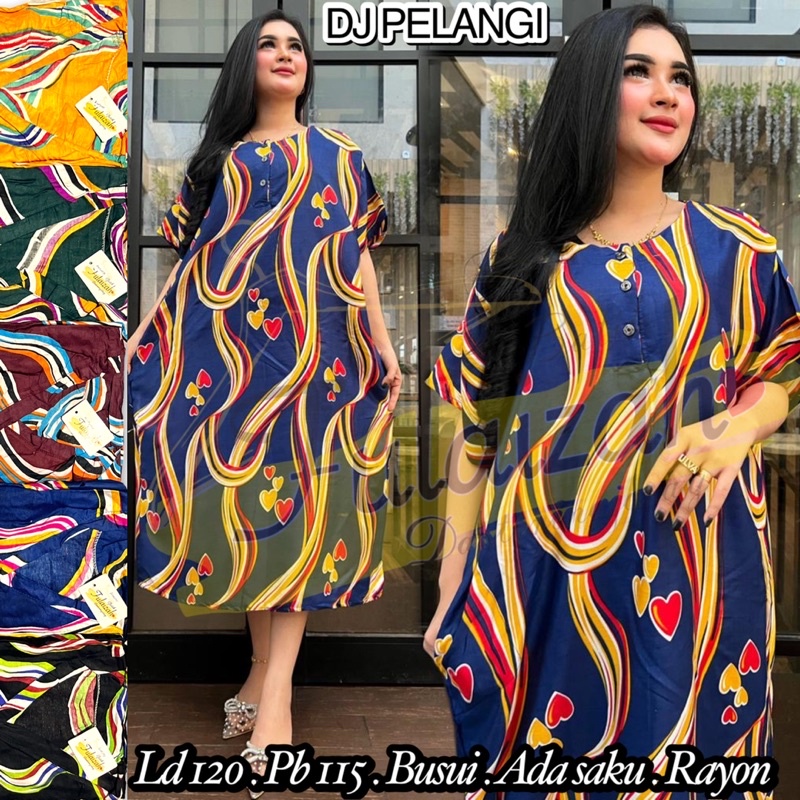 Daster Jumbo Rossa Ld 130 | Baju Tidur Wanita Dress Kekinian Bumil Busui Kancing depan