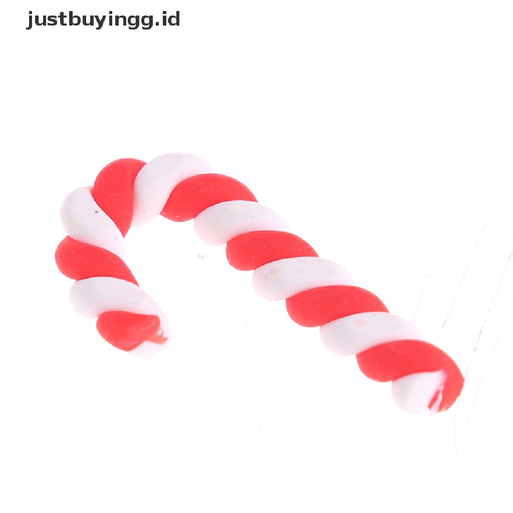 (Justbuyingg.Id) 20pcs Miniatur Tongkat Permen Natal Warna Merah / Putih Untuk Dekorasi Rumah Boneka