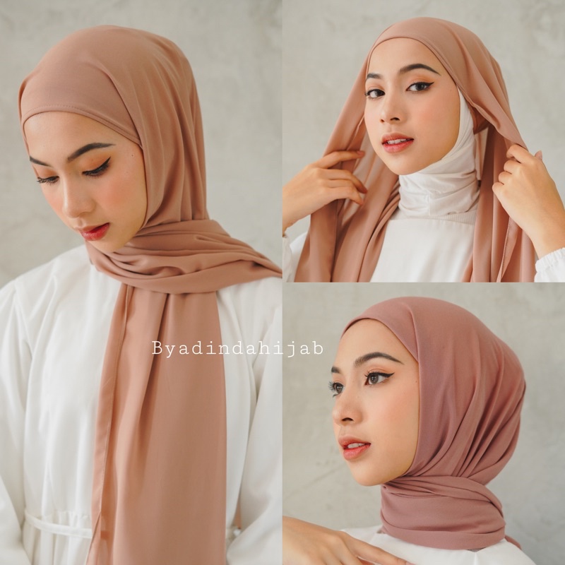 𝐁𝐘 𝐀𝐃𝐈𝐍𝐃𝐀 PASHMINA INNER CERUTY BABYDOLL 2in1 / PASHMINA INNER 2IN1 Ceruty Babydoll premium Pasmina instant hijab ciput