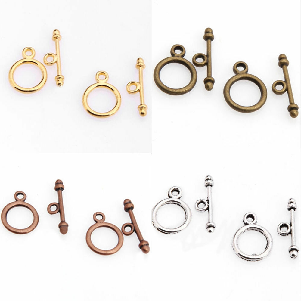 30 Set Toggle Clasps Warna Silver Gold Gaya Vintage Untuk Membuat Perhiasan Gelang Dan Kalung