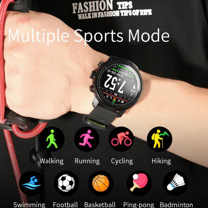 IMURAHl Microwear L5 Smartwatch Waterproof Heart Rate Alt Microwear X2 Plus - Merah ICLl
