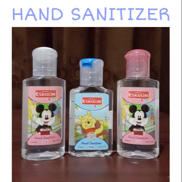 Eskulin Kids Hand Sanitizer Pink Mickey Mouse Blue Winnie The Pooh HandSanitizer 50ml