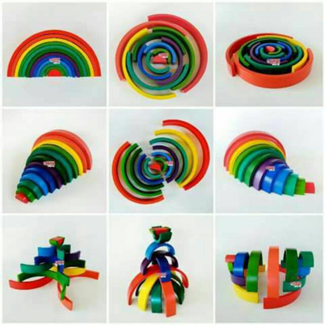 mainan edukasi anak rainbow block pelangi