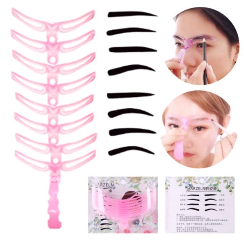 Cetakan alis Gagang 8 in 1 murah eyebrow 8 model
