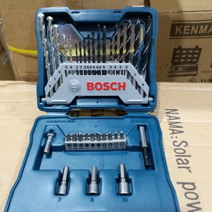 MATA BOR SET Bosch Mata Bor &amp; Obeng Set X-Line 33 -Biru- ORIGINAL BOSCH