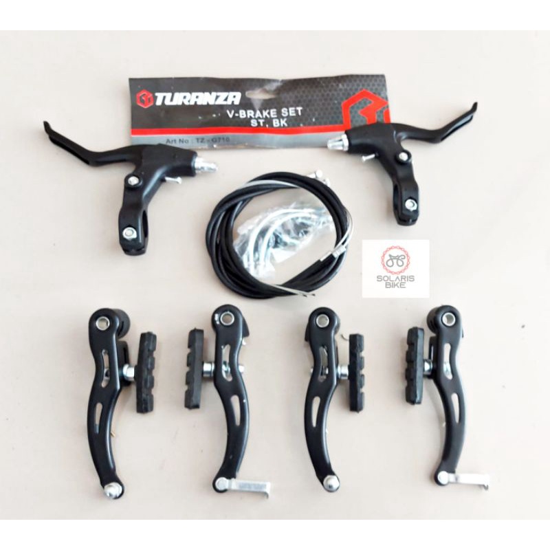 Rem Sepeda V Brake Set Alloy Lengkap TURANZA MTB BMX Lipat Folding