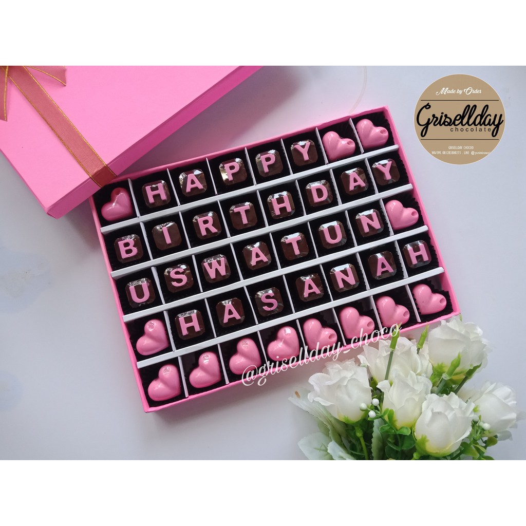 

Coklat Huruf, Coklat karakter, kado ultah, kado wedding, kado anniversary,