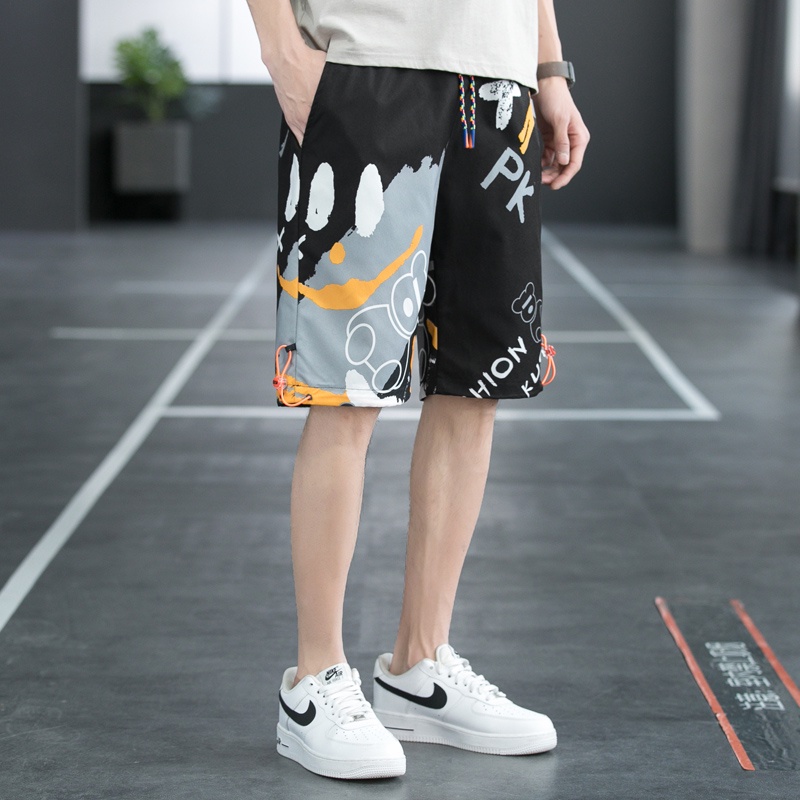 Celana Pendek Pria Pencetakan gradien Sport Casual Olahraga Santai Sporty Fashion Shorts K919