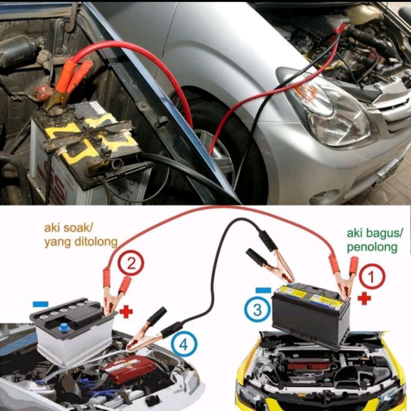 MURAH BANGET KABEL JUMPER PENYELAMAT AKI MOBIL 500A (1,8 M)