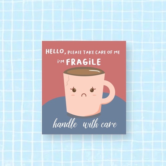 Sticker Fragile / Sticker Label Pengiriman / Sticker Tempel Fragile Isi 100 PCS