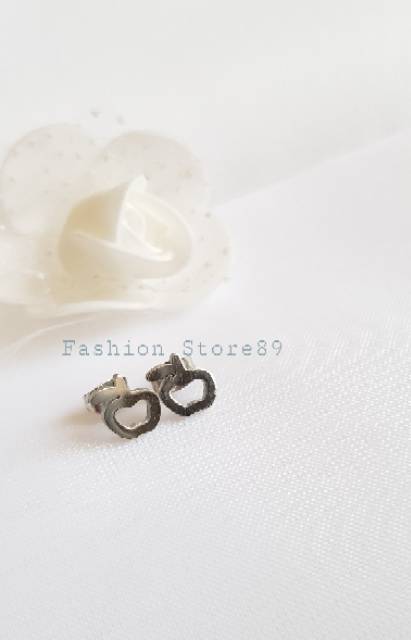 Anting tusuk Titanium white import antikarat Apple fashion simple import