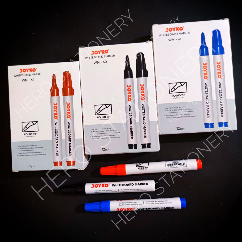 

SATUAN Spidol boardmarker whiteboard bisa dihapus joyko WM-60 WM-61 WM-62