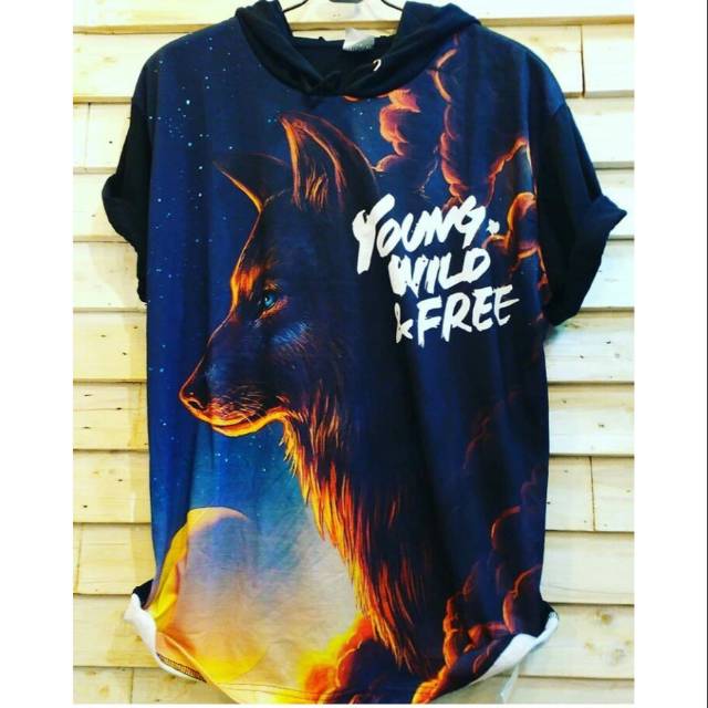 Baju Kaos Hoodie Printing 3D Bangkok Thailand Wolf Serigala Fullprint Full Print Spoon Import Impor