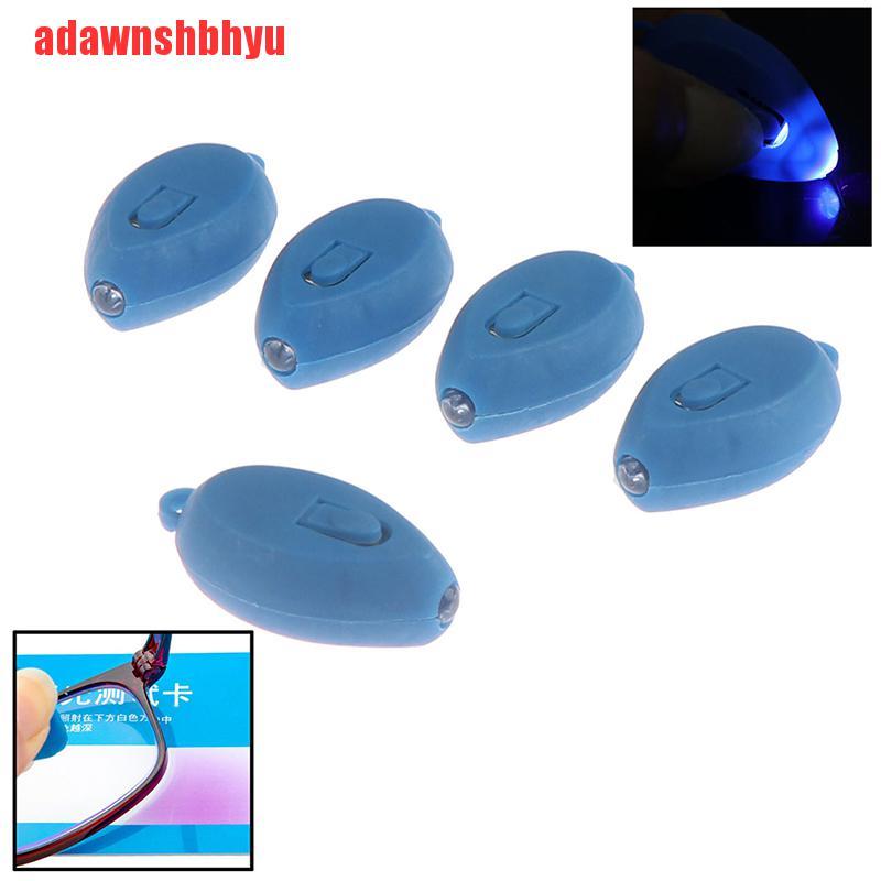 (Adawnshbhyu) 5pcs Gantungan Kunci Senter Led Uv Mini Warna Biru