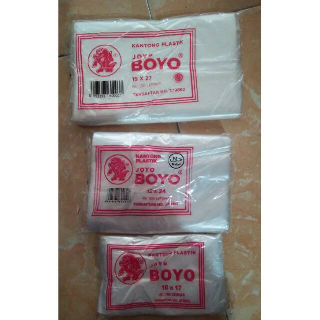 Kantong plastik hdpe joyo boyo uk 12 x 24 cm