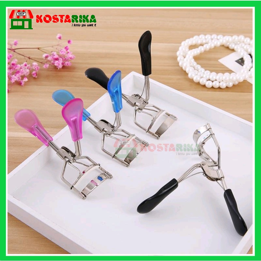 Penjepit Bulu Mata Stainless Steel dengan Bantalan Eyelash Curler Pelentik Bulu Mata