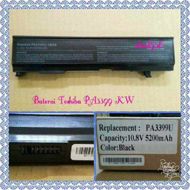 ✅Baterai Toshiba PA3399