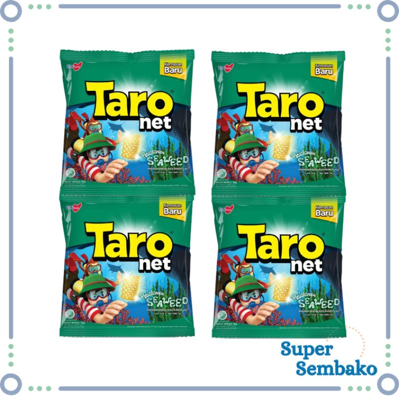 MAKANAN RINGAN SNACK TARO NET RASA SEAWEED RUMPUT LAUT 17g RENCENG ISI 10 PCS BUNGKUS