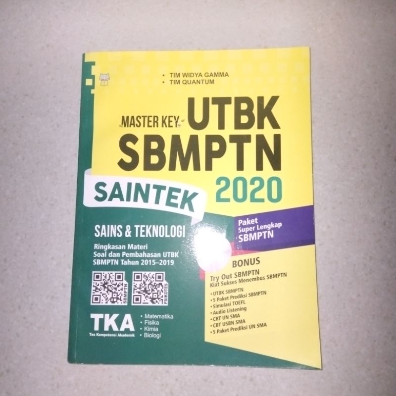 

BUKU UTBK SBMPTN SAINTEK TKA 2020 YRAMA WIDYA MASTER KEY QUANTUM