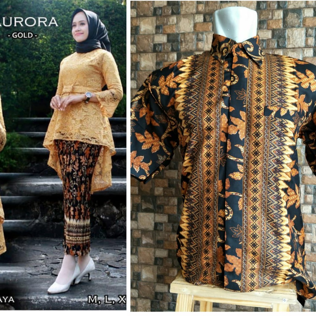 couple kebaya brokat aurora ekor couple batik