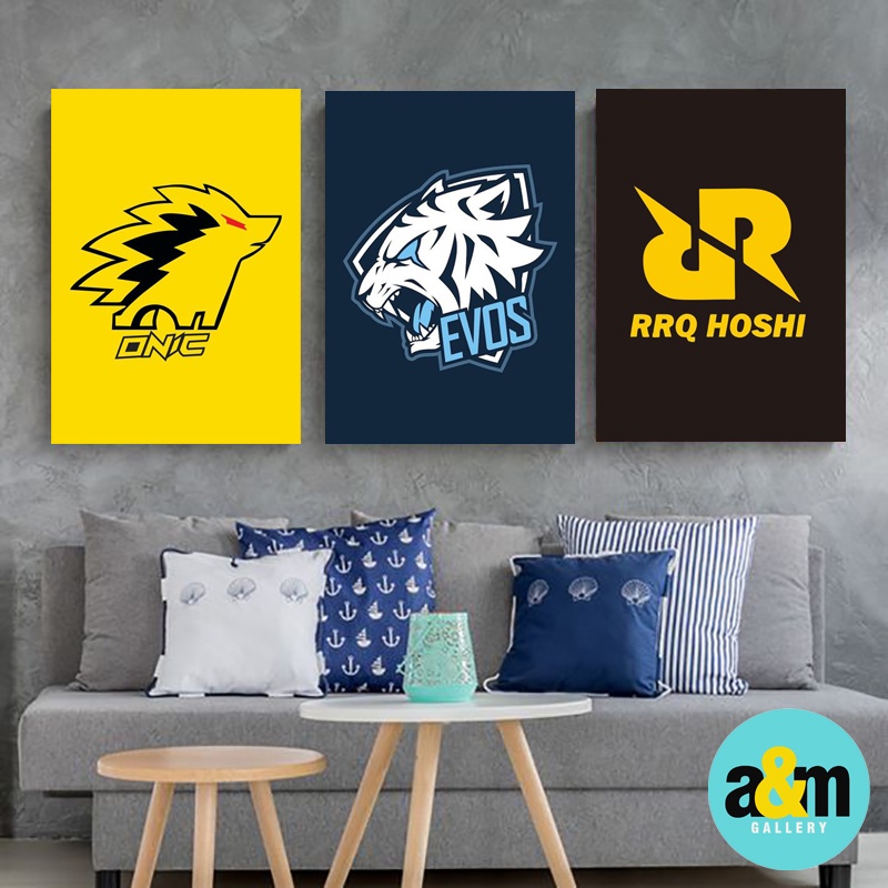 Hiasan Dinding Kamar Logo Team E-Sport Mobile Legend (A4) Pajangan Dekorasi Dinding Poster Kayu Wall Decor Kamar Gaming - A&amp;M