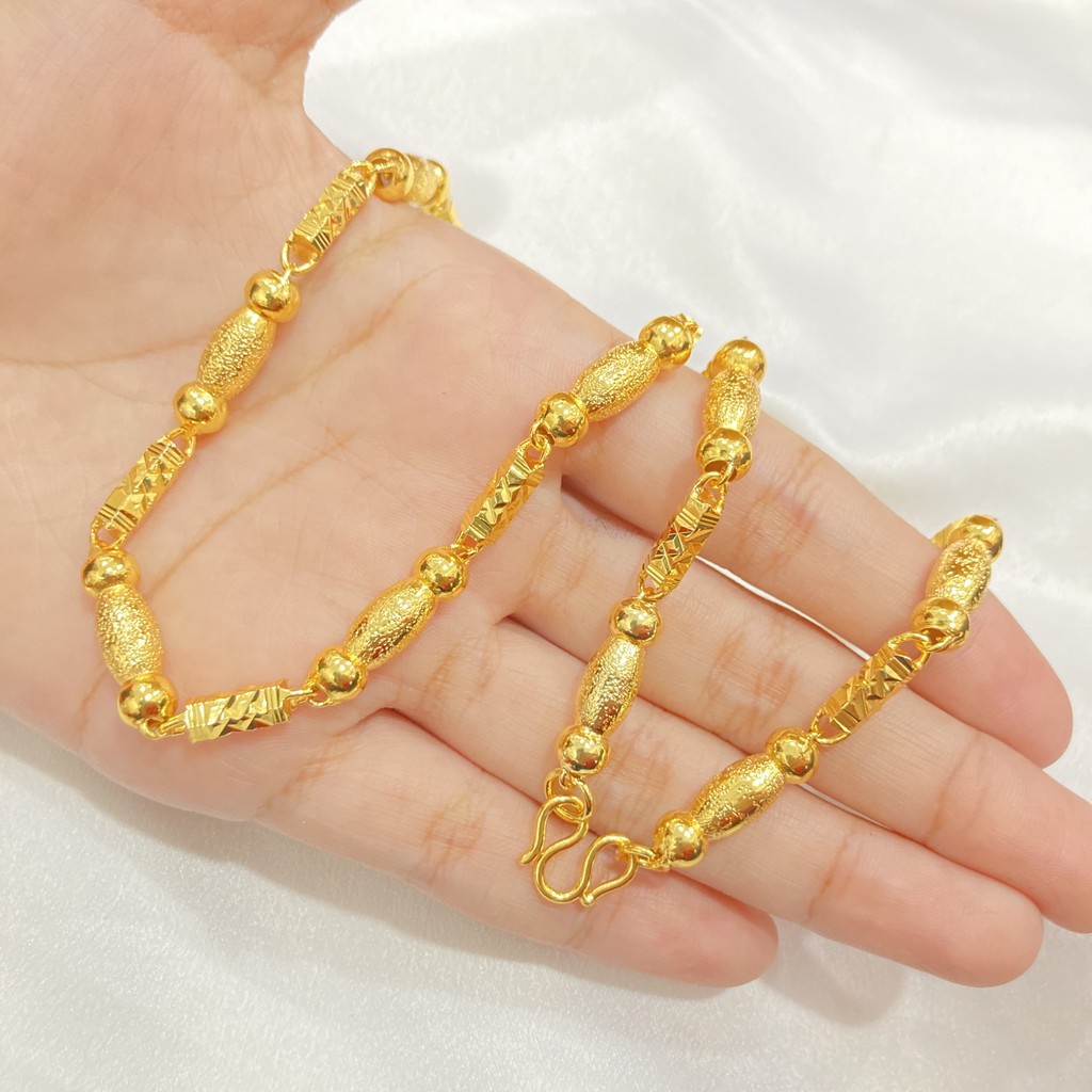 Kalung Wanita Warna 24 Karat Motif Balok Lapis Emas Xuping 45 cm Aksesoris Perhiasan