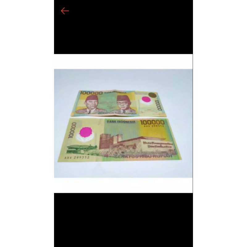 uang kuno 100.000 polymer polimer 100 ribu