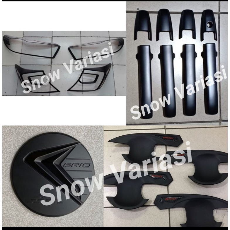 Paket garnish depan belakang outer handle tank cover brio 2020 hitam