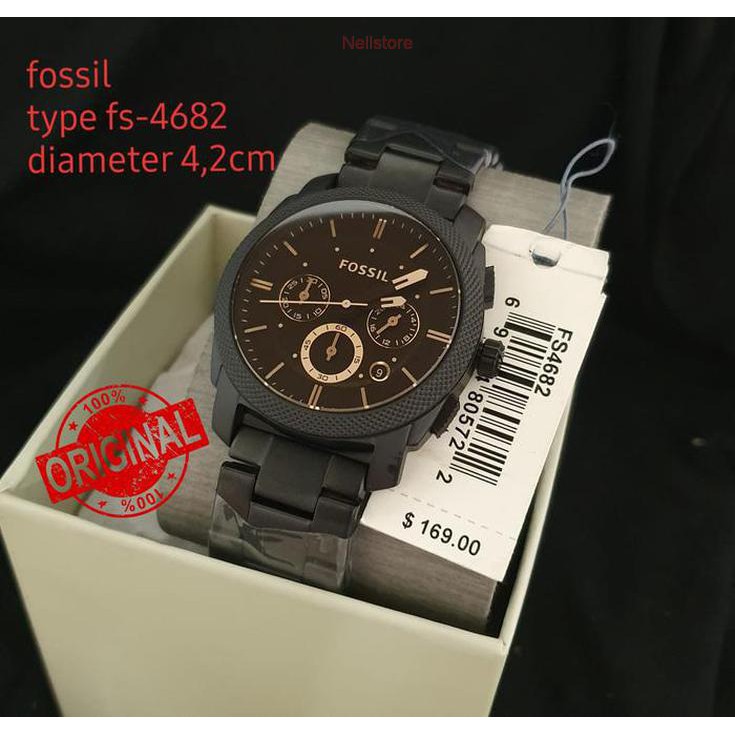Fossil fs4682 machine chronograph dark brown dial stainless steel