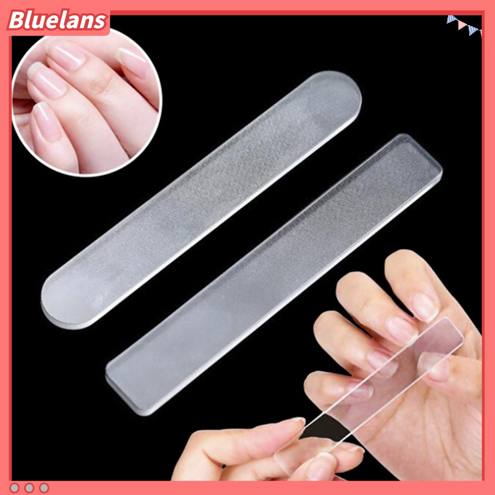 (In Stock) Kacamata Hitam Lensa Warna Warni ♡Alat Kikir Kuku Mini Portable Bentuk Persegi Panjang Bahan Kaca Bening Dengan Kotak Untuk Manicure