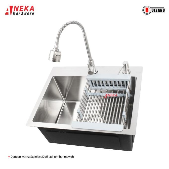 PERLENGKAPAN CUCI PIRING SINK BOLZANO 5040 / KITCHEN SINK STAINLESS STEEL PERLENGKAPAN DAPUR