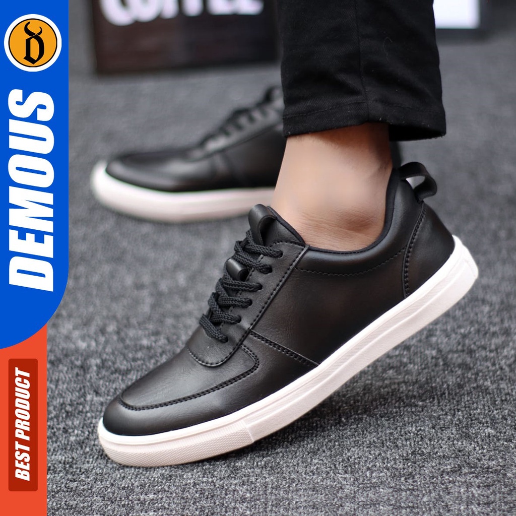 DEMOUS Tiago - Sepatu Sneakers Casual Tali Pria Kulit Pu