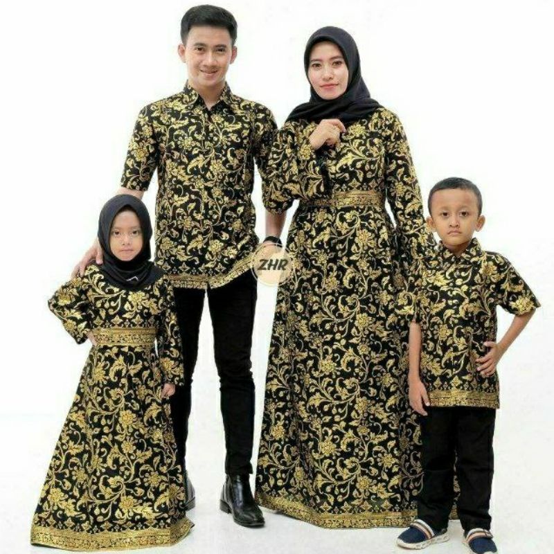 Batik Couple Keluarga Modern Terbaru 2022 / Gamis Baju Keluarga Ayah Ibu Anak Set Pakaian wanita / B