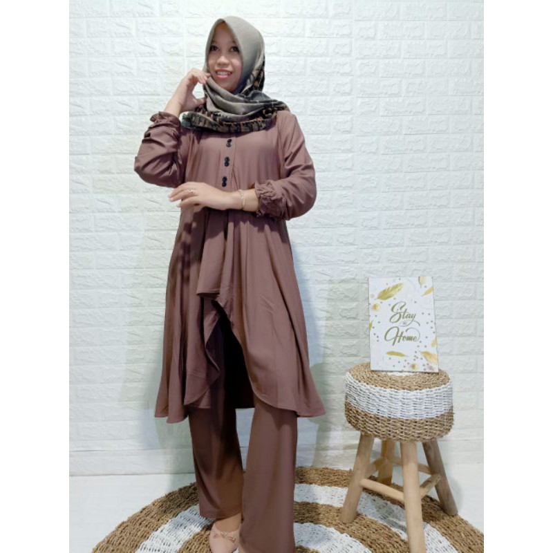 SETCEL PREMIUM ORY MY BOUTIQUE SETELAN LEONY PREMIUM TEBAL