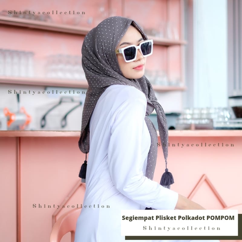 INNARA  | Segi Empat Plisket Tassel polka