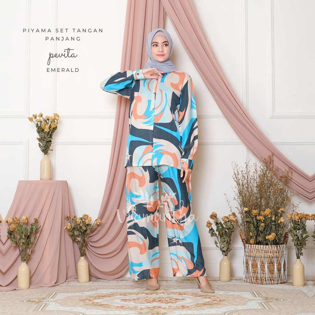 vSamantha - Pajamas Set / Piyama One Set Kemeja Tie Dye