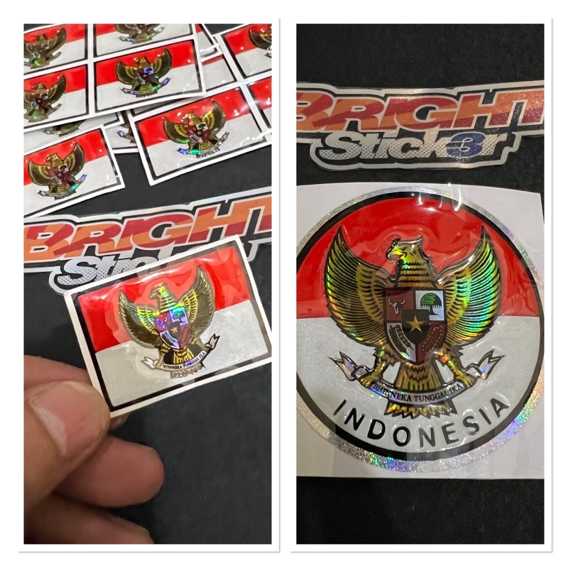 STICKER STIKER EMBLEM BENDERA GARUDA INDONESIA KECIL TIMBUL 3D