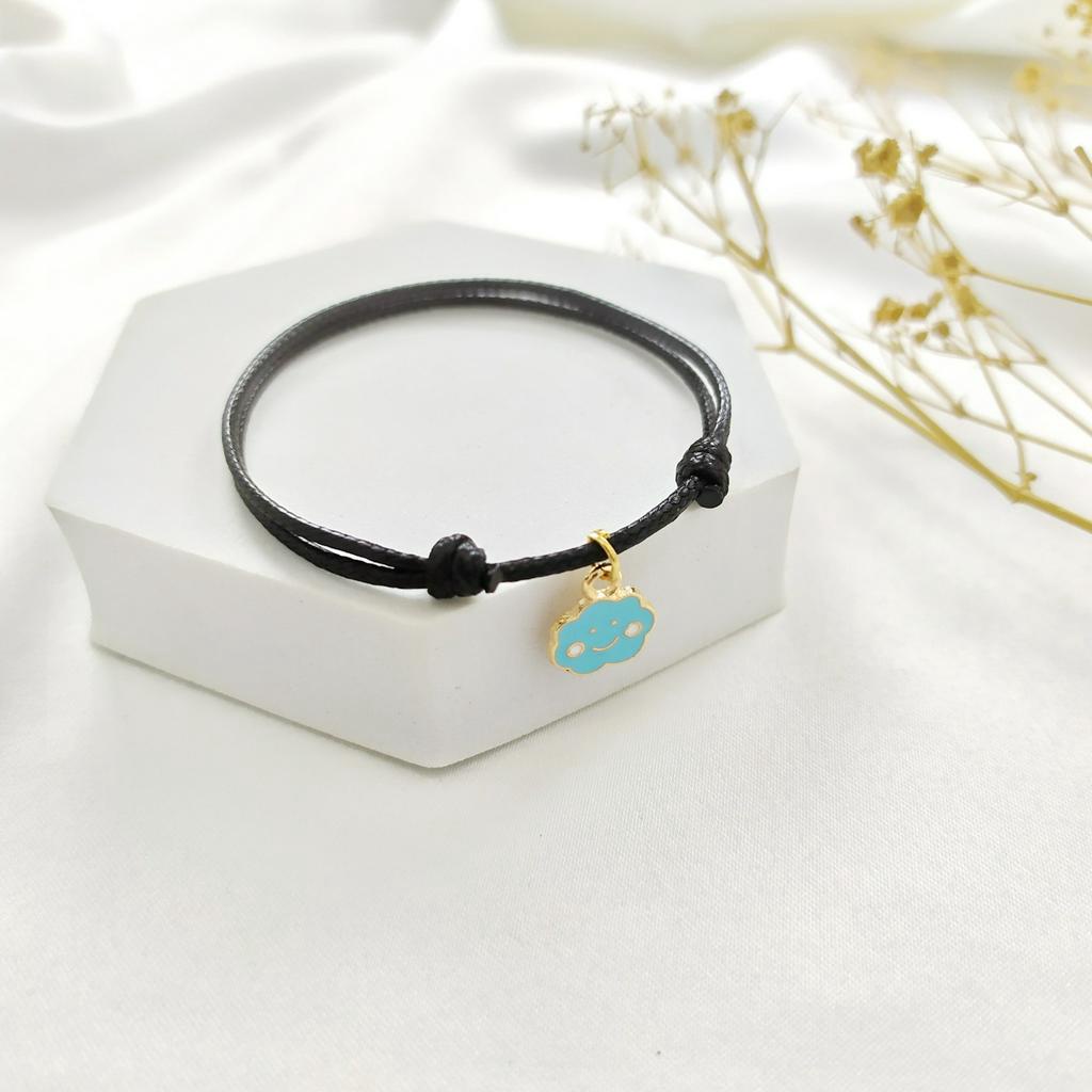 Gelang Couple 3 Sahabat manik Awan Tali Tali Hitam Waterfroop